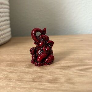 Elephant with trunk up for good luck red jade stone perfect for spiritual gifts